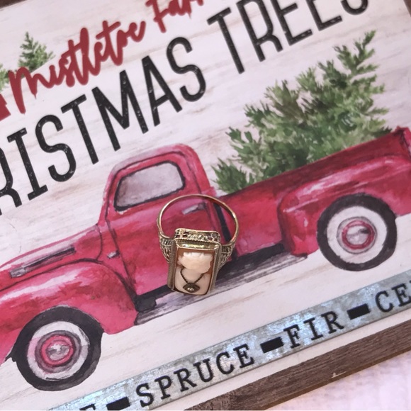 Art Nouveau White Gold 14k
Cameo En Habille Diamond Ring Mine Cut - Picture 10 of 16